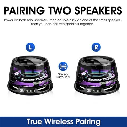 Azonee Magnetic Bluetooth Speaker, Multi-RGB Color Light and Phone Holder, High Sound Quality Mini Bluetooth Speaker for Shower, Bike, Car, Room, Outdoor Gifts for Teens (Black)