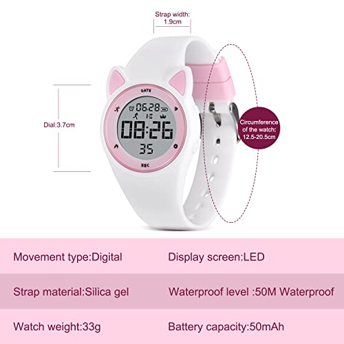 L LAVAREDO Kids Fitness Tracker Watch, Digital Activity Tracker Watch for Kids Ages 3-12, Non-Bluetooth, Alarm/Calorie/Pedometer Count Steps Wrist Watch for Kids
