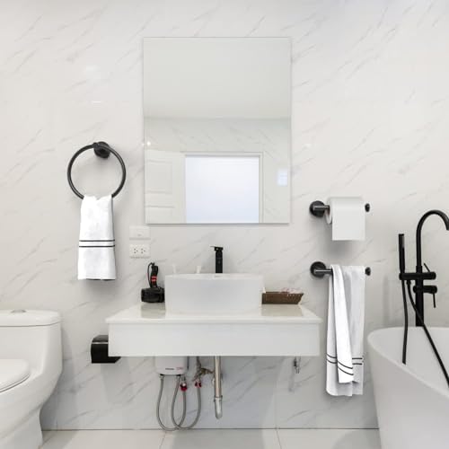 Paporich Bathroom Hardware Set, Bathroom Towel Holder Set, Stainless Steel Bathroom Accessories Set, Bathroom Wall Mounted Fixtures, Strong Adhesion No Trace (Set of 4)