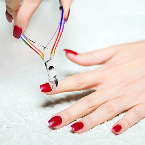 XUNXMAS Cuticle Trimmer with Cuticle Pusher, Cuticle Remover Cutter Nipper Scissor and Triangle Cuticle Nail Pusher Peeler Scraper, Durable Dead Skin Clipper Manicure Pedicure Tools