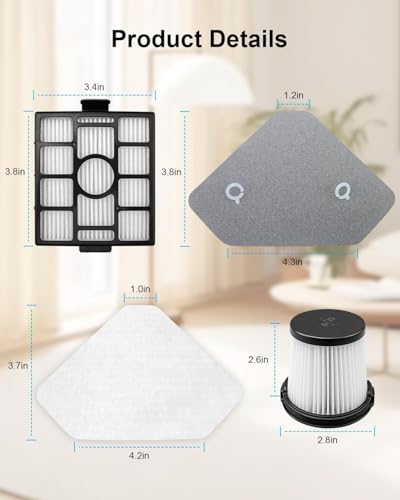 BU3120 BU3521 BU3523 HEPA Filter Replacement Compatible with Shark Clean & Empty Cordless Stick Vacuum, Fit for Shark Clean Lightweight Cordless Stick Cleaner Auto Empty System