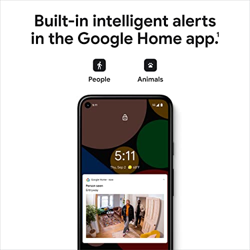 Google Nest Cam 2nd Generation Indoor Wired GA01998-US Snow