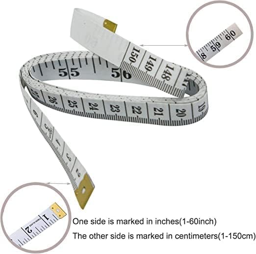 SHOWAY Soft Tape Measures Double-Scale 60-Inch/150cm Measure Ruler Bulk for Sewing Tailor Cloth,Double Scale Waist Measurement Set,Body Measurements | ASSORTED