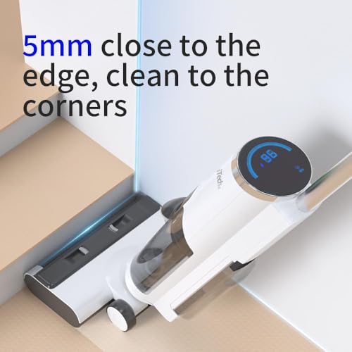Smart Wet Dry Vacuum Cleaner, Cordless Floor Mop with Self-Cleaning, Dual-Sided Edge Cleaning, Long Runtime