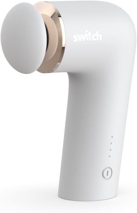 SWITCH Portable Massage Gun Pro 2, MG-B200-4 Adjustable Speeds, 4 Interchangeable Heads, Special Silicone Design, Brushless Motor, 4-5 Hr Continuous Use, 40-50W Power, Silver - SILVER