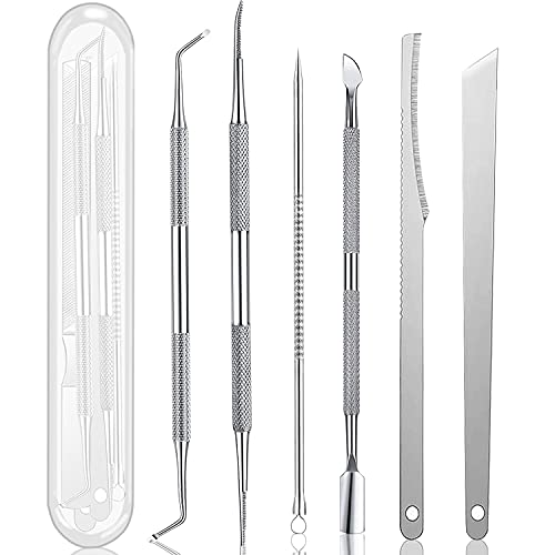 Geounzay Ingrown Toenail Pedicure Tool Kit(7pcs), Nail Manicure Kit Stainless Steel Nail Care Treatment for Nail Correction Polish Pain Relief