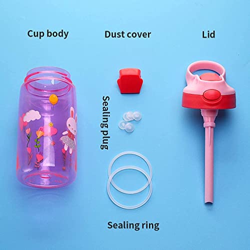 KASTWAVE Drinking Bottle, Kids Water Bottle with Flip Straw, Flexible Carry Handle and Easy Push Button, BPA-free, Very Suitable for School And Sports Children's Water Bottle(Blue)