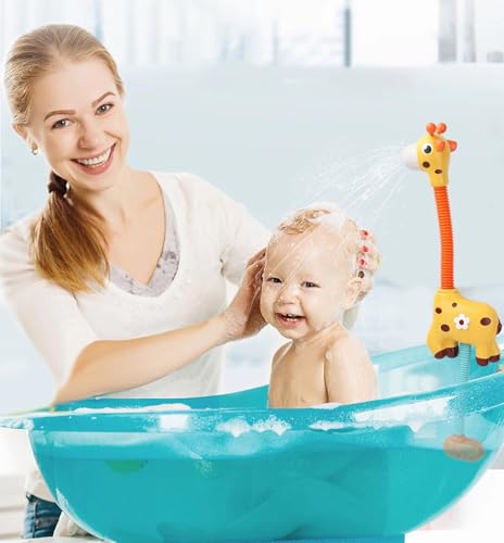 TOYBY Baby Bath Toys, Automatic Shower Head & Sprayer with Hose for Bathtub Water Play, Hand Shower for Toddlers Ages 1-3