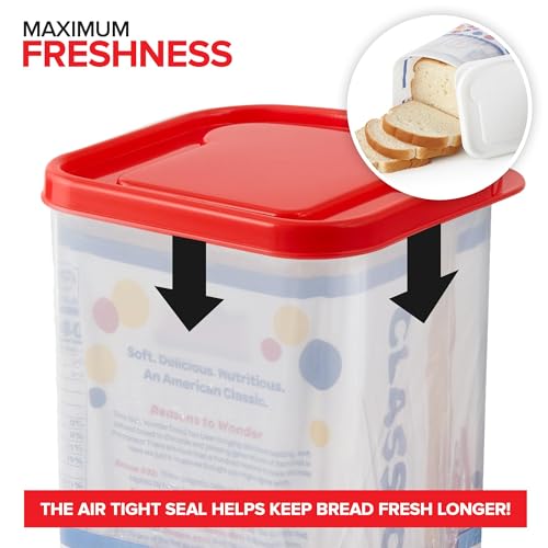 1 Pcs Bread Boxes for Kitchen Counter Airtight, Fresh Bread Storage Container, Clear Sandwich Bread Saver, Bread Holder - Bread Bin for Bun, Bagel, and Bread Loaf, Plastic Bread Box