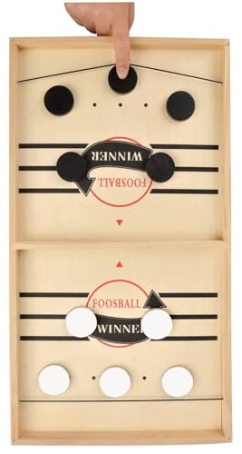 MOMENT Fast Sling Puck Game for Two Players -34 x 20 cm Enhance Children's Hand-Eye Coordination with Exciting Battle - Perfect Family Interactive Table Game