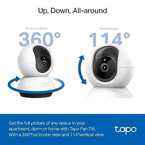 TP-Link Tapo Pan/Tilt AI Home Security Wi-Fi Camera identifies people, pets, and vehicles/Abnormal Sound Detection, Two-Way Audio, Flexible Storage & Hands-Free Operation - TAPO C220