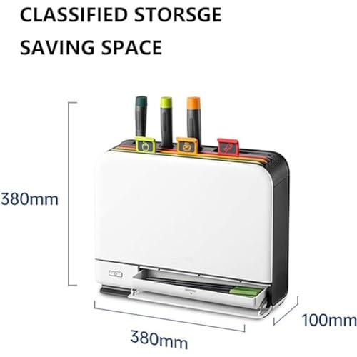 Smart Cutting Board and Knife Set, Board Knife Set with 65°C Drying Holder, UV Deep Sterilization, 3 Colour Coded Chopping Boards & 4 Knives, Kitchen Organizer Tools for Home Gadgets Restaurant