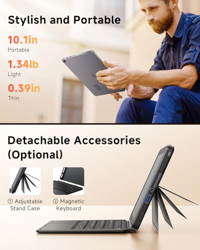 CHUWI 2025 Hi10 X1 Windows 11 Tablet 10.1'', Intel N150(Up to 3.6GHz), 8GB LPDDR5 256GB SSD, Windows Tablet PC, 8MP? Cameras, WiFi 6, BT 5.2, HDMI, USB 3.2, Type C, Full HD, with Case