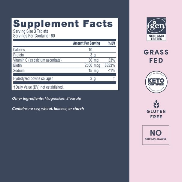 NeoCell Super Collagen Peptides + Vitamin C & Biotin, 3g Collagen Per Serving, Gluten Free, Promotes Healthy Hair, Beautiful Skin, and Nail Support, Dietary Supplement, 270 Tablets