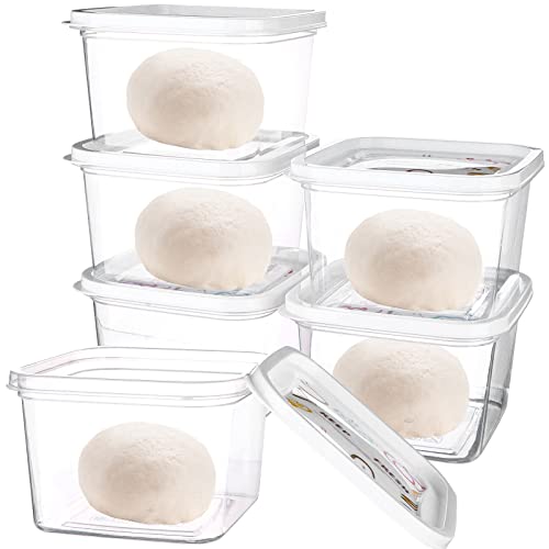 12Pcs 4.33*4.33*2.75" Stackable Dough Proofing Box Large Pizza Dough Proofing Box with Sealing Lids Bread Dough Container Pizza Dough with Covers Food Storage Container Kitchen Camping(Square-620ml)