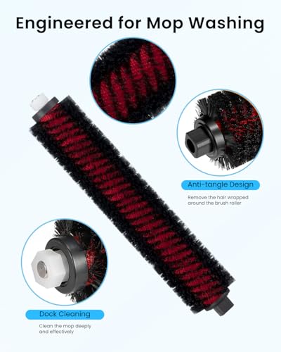 2 Pack S7 Maxv Ultra Replacement Parts Compatible for Roborock S7Pro Ultra, S7 Maxv Ultra Vacuum Cleaner, 2 Water Filter, 1 High-Speed Cleaning Brush, for Mop Washing and Dock Self-Cleaning