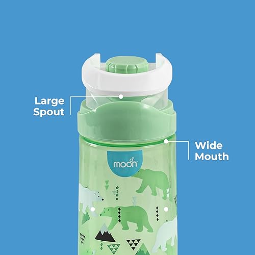 The Moon Brand Kids Water Bottle Portable 735ml for Indoor & Outdoor Activities: TravelPicnicsHikingschoolsports Spill ProofBreak ResistantBPA Free Dishwasher Safe, OdorFree ? Green