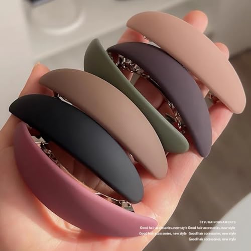 Ypkia Set of 4 Hair Clips Women's Thin Hair Medium Hair Clip Vintage Automatic Hair Clip Set for Women Girls Hair Accessories (Light Colour)