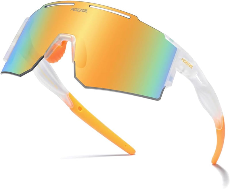 RINKUOLYO Sports Polarized Sunglasses for Men and Women Viper Sunglasses for Cycling Running Driving, M