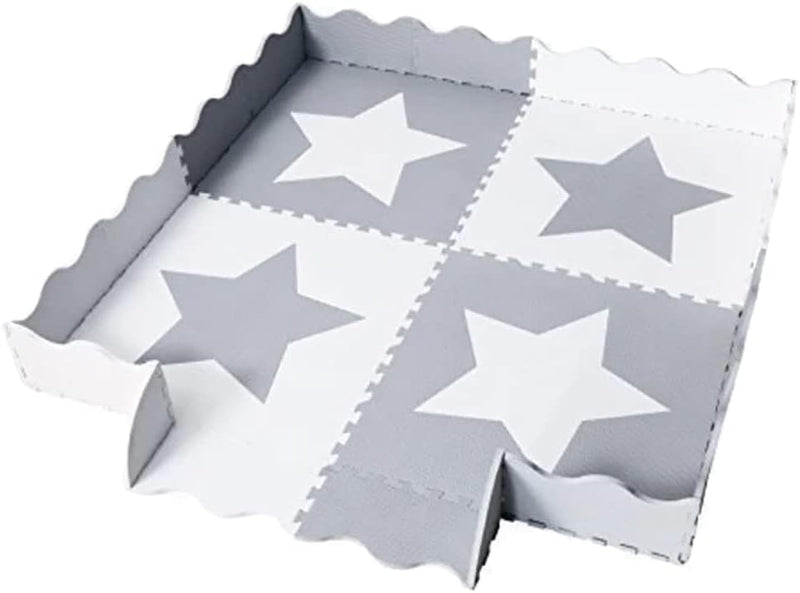 Bumble & Bird - Baby Play Mat - Motor Skills - Educational Mat - Non-Toxic EVA Foam - Waterproof - Easy to Clean - Easy to Store - 4pcs + 16 Edges + 4 corners - 60cm x 60cm x 1.2cm - Stars