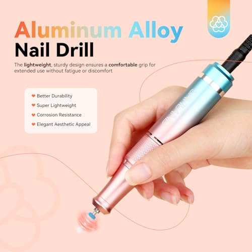 Saviland Electric Nail Drill Professional: 40000RPM Upgraded Nail Drill Kit with 2024 Beautiful Gradient Sunset Color Scheme, Portable Nail File & Buffers for Salon Use, Manicure Pedicure