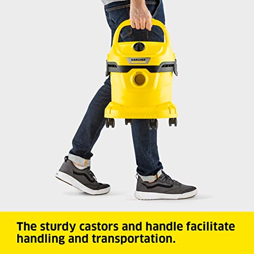 Kärcher WD2 Wet & Dry Vacuum Cleaner, 12 Liter Container, Multi-Purpose Home Cleaning, Powerful Suction, Versatile Accessories, Yellow