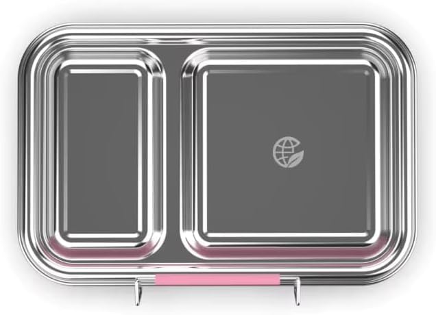 Bento "GoMart" Premium Stainless Steel Lunch Box 2 Compartments, Leakproof Silicone Lid, BPA-Free - School & Office Use (White) kids,adult. - White