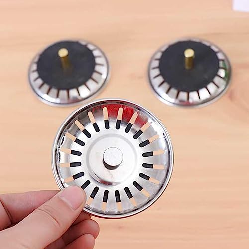 ECVV® 2PCS Sink Strainer Stopper for Kitchen, Universal Silicone Sink Drain Strainer, Food Catcher Strainer Plug for Sink Drain Silver