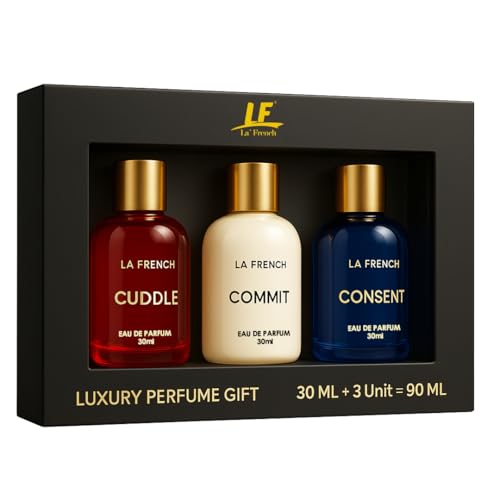 La French Perfume Gift Set for Women 3x30 ML Cuddle Commit & Consent Perfume Scent | Long Lasting EDP Fragrance Scent | Date night fragrance | Ideal Gift for Women