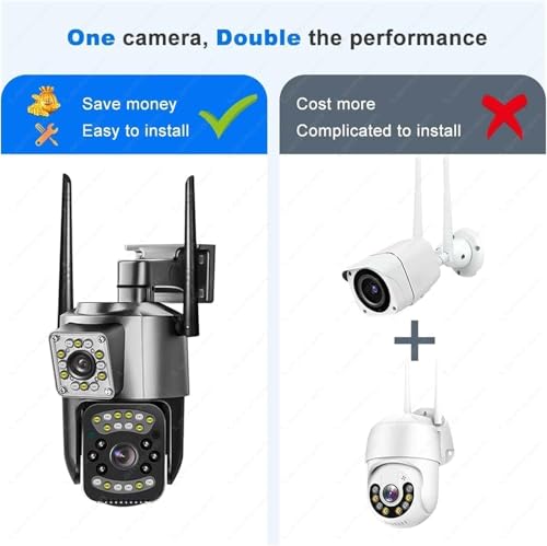 Panoramic 1080p Dual Lens Full HD Outdoor PTZ Wi-Fi Camera | Two-Way Audio |Color Light Vision | Alarm | Motion Alert | SD Card Support | 352° Pan & Tilt