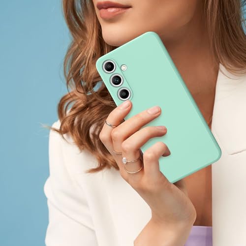 Soft Silicone Cases for Samsung Galaxy S25 Plus Cover,[Military Grade Drop Protection] [Anti-Scratch Microfiber Lining] Shockproof Slim Cover for Samsung Galaxy S25 Plus (Light Green)