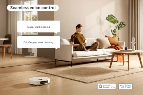 Xiaomi Robot Vacuum X20+ With All-In-One Smart Base Station 6000Pa Suction Power, LDS Laser Navigation, Voice Control, Wet & Dry 4 L 30 W C101 White