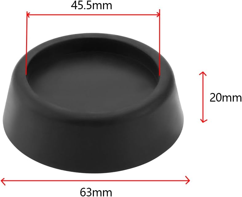 VGOL 8pcs Washing Machine Rubber Feet Pads Anti-Vibration 20mm Risers for Heat Pump Dryer Vented Black