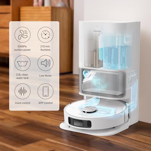 Dreame L10s Ultra Robot Vacuum Cleaner and Mop with Self-Cleaning Station (Automatic Dust Collection) 3D Obstacle Detection, 210m Suction 5300Pa, WiFi/APP/Alexa, 2 Years Warranty