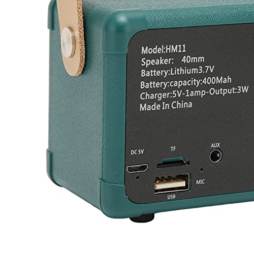 Retro Bluetooth Speaker, Mini Wireless Bluetooth Speaker, Portable Vintage Speaker with 360° Surround Stereo Sound, Support USB/TF Card/AUX, Cute Old Fashion Style Speaker for Home Outdoor, Green (#5)