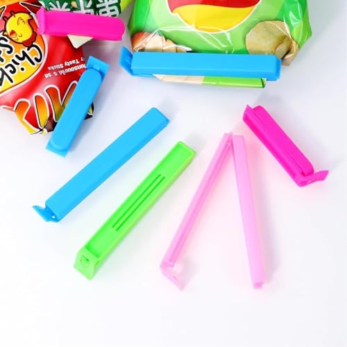 20Pcs Food Storage Bag Clips, Sealing Bag Clips in 4 Sizes Reusable Food Bag Clips Colorful Bag Sealing Clips