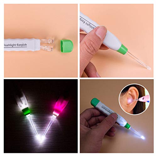 FHDFLY Ear Pick LED Flashlight Ear Wax Remover Cleaner Tool for Baby Kids