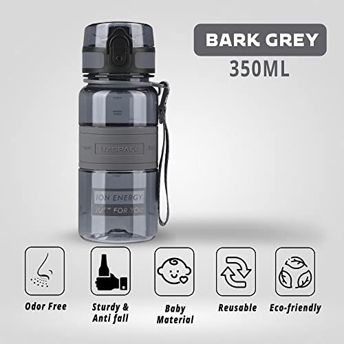Drinking Water Bottle | Water Bottle for Men, Women & Kids | Leakproof BPA Free Yoga & Gym Running Water Bottle with One-Click Lock | Anti-Fall Tritan Sports Water Bottle (350-ml, Bark Gray)