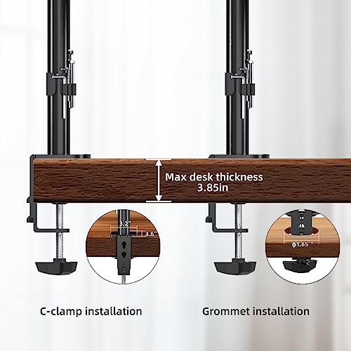 Pholiten Monitor Mount for 13-32 Inch Screens up to 10 kg, Adjustable Monitor Mount, Screen Mount Tilting, Swivelling, Swivelling, VESA 75 x 75 mm/100 x 100 mm