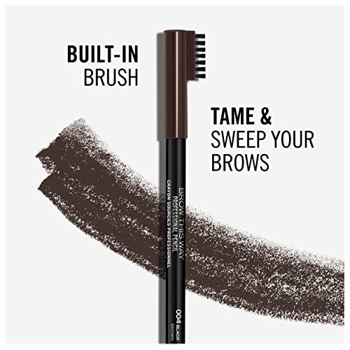 Rimmel Brow This Way Professional Eyebrow Pencil, Black Brown 004, 1.4 g