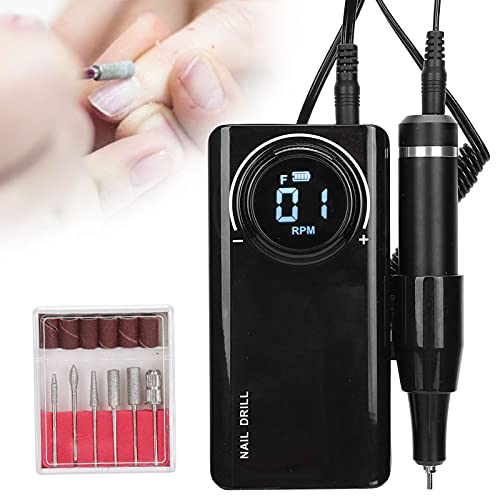 Oreq Professional Nail Drill Machine, 35000rpm Rechargeable Portable Electric Nail Drill Pen for Acrylic Gel Nails, Nail File Manicure Pedicure Tools for Nail Salon(black)