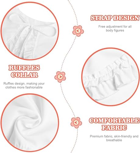 Excefore Women False Collar Casual Decorative Fake Shirt Collar Sweater Dress Collar Choker Blouse Collar Lolita Big Shawl False Collar for Women Girls White