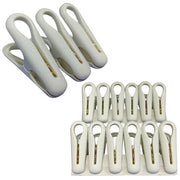 12pcs Laundry Drying Clothespins, Strong Finger Clips for Skirts, Pants, Clothes Pins for Air Drying, Clothes Peg Clips for Outdoor Drying Clothes, Plastic Clips Non Slip Rubber Mouth Grip Clothesline