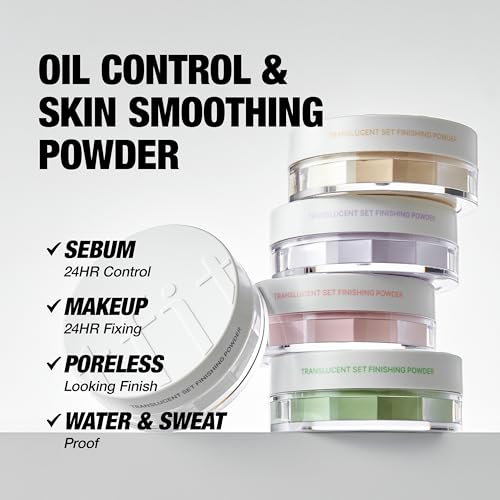 Translucent Set Finishing Powder - Sebum Control Face Loose Powder, Matte & Silky Finish, Lightweight, Long-lasting, Korean Makeup, 0.24 Oz. (2.1 Medium Beige, 7g)