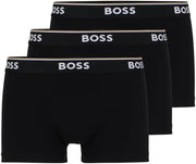 Men's Stretch Cotton 3 Pack Trunks - Deep Black