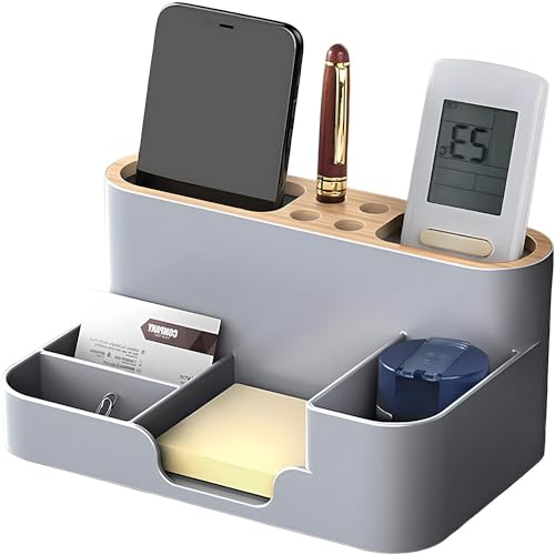 Aputue Modern Desk Organizer, Supplies Organizer with Pencil Holders, Sticky Note Tray, Office Stationery Desktop Organizer, Paperclip Storage and Office Accessories, Pen Organizer for Desk