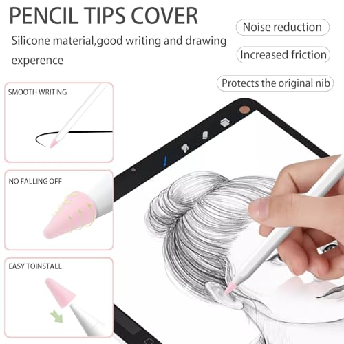 100pcs Silicone Nib Sleeves pen tips cover，4pcs Replacement Tips and 2pcs Silicone Pencil Case Compatible with Apple Pencil1/2/Pro/USB-C Suitable for iPencil Nib for iPad Pencil Accessories