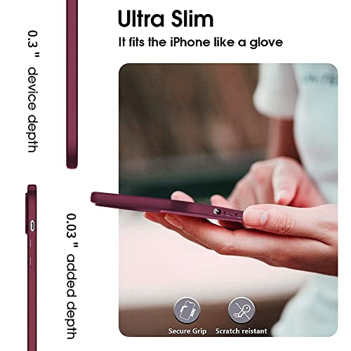 X-level Compatible iPhone 14 Pro Max Case Slim Fit Ultra-Thin [Guardian Series] Soft TPU Matte Finish Coating Phone Cases Lightweight Anti-Scratch Back Cover Grip 6.7" (2022)-Wine red