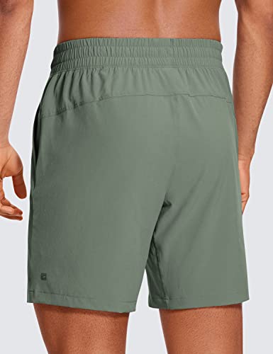 CRZ YOGA Men's Linerless Workout Shorts -9'' Quick Dry for Running Sports Athletic Gym with Pockets