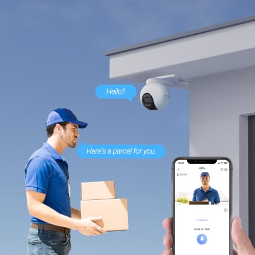 EZVIZ 4K WLAN IP PT Camera, Outdoor Camera with AI Person Detection, Active Defense, 30 Metre Colour Night Vision and Double Lens, H80x
